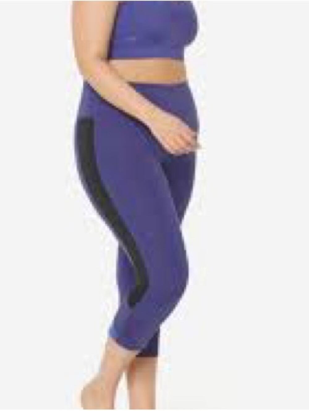 NEW! Ruby Ribbon Blue Colorblock Mesh Athletic Active Capri Leggings 3XL